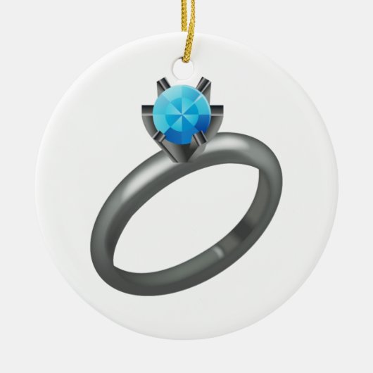 Diamantring - Emoji Keramikornament (Vorne)