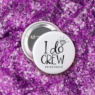 Diamantring I Do Crew Hochzeit Button