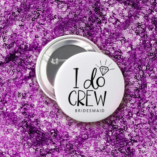 Diamantring I Do Crew Hochzeit Button