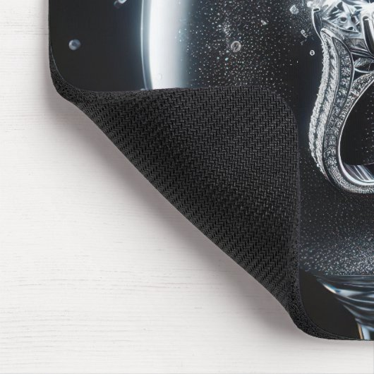 Diamantring in Wasserglas Mousepad (Ecke)