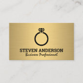 Diamantring-Logo | Gold Metallic Visitenkarte (Vorderseite)