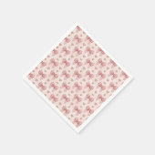Diamantring mit rosa Schleifen-Herzmuster Serviette (Ecke)