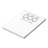 Diamantring Personalisiert Bridge Wedpad Notizblock (Rotiert)