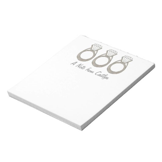 Diamantring Personalisiert Bridge Wedpad Notizblock (Rotiert)