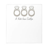 Diamantring Personalisiert Bridge Wedpad Notizblock (Vorderseite)