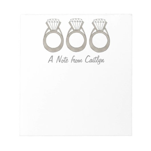 Diamantring Personalisiert Bridge Wedpad Notizblock (Vorderseite)