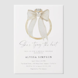 Diamantring Sie bindet das Knoten-Brautparty Pergament Einladungen