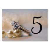Diamantring und Perlen Hochzeitsfeiern Tischnummer (Rückseite)