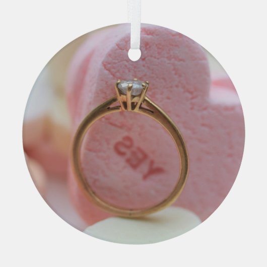 Diamantring-Verlobung Ornament Aus Glas (Rückseite)