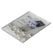 Diamantrings und Perlen Hochzeit Notizblock (Linke Seite)