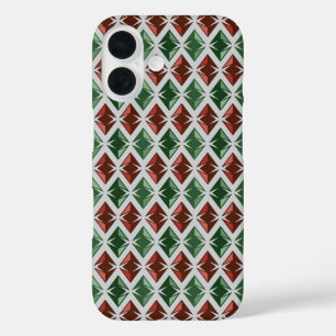 DIAMANTS Geometrische Juwelen Rot Grün iPhone 16 Hülle