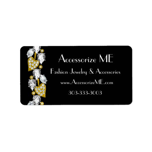 Diamantschmuck schwarz adressaufkleber (Vorne)