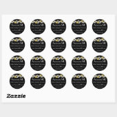Diamantschmuck schwarz runder aufkleber (Blatt)
