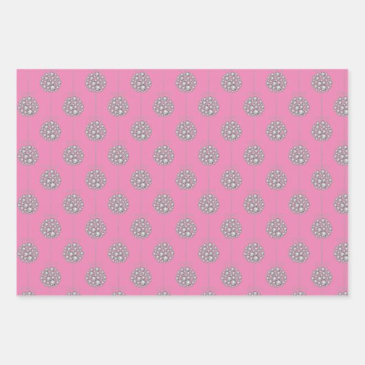 Diamantschmuck- Wrapping Paper Sheet Set von 3 Geschenkpapier Set (Vorderseite)
