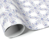 Diamantschneeflocken auf Weiß Geschenkpapier (Rolleneckpunkt)