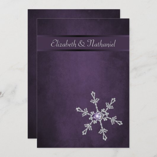 Diamantschneeflocken und Hochzeitsfeiern Einladung (Vorne/Hinten)