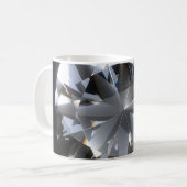 Diamantstein: schwarzer Raum glitzert. Kaffeetasse (Vorderseite Links)