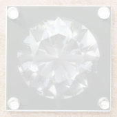 Diamantstein: schwarzer Raumfunkel. Glasuntersetzer (Rückseite)