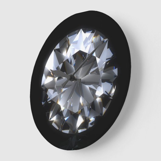 Diamantstein: schwarzer Raumfunkel. Große Wanduhr (Winkel)