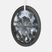 Diamantstein: schwarzer Raumfunkel. Ornament Aus Glas (Vorderseite links)