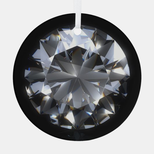 Diamantstein: schwarzer Raumfunkel. Ornament Aus Glas (Rückseite)