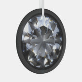 Diamantstein: schwarzer Raumfunkel. Ornament Aus Glas (Vorderseite Rechts)