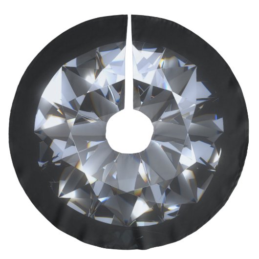 Diamantstein: schwarzer Raumfunkel. Polyester Weihnachtsbaumdecke (Vorderseite)