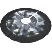 Diamantstein: schwarzer Raumfunkel. Polyester Weihnachtsbaumdecke (Schrägansicht)