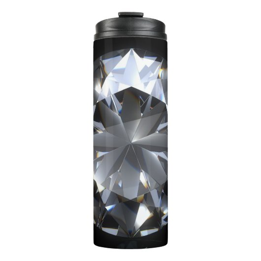 Diamantstein: schwarzer Raumfunkel. Thermosbecher (Vorderseite)