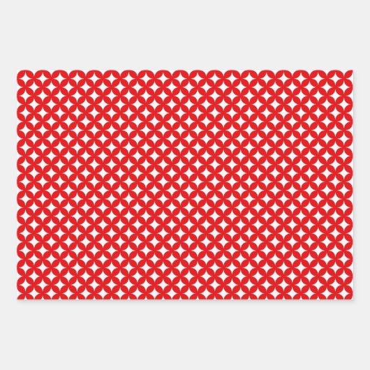 Diamantstern für schwarzes, rotes und weißes Umsch Geschenkpapier Set (Vorderseite 3)