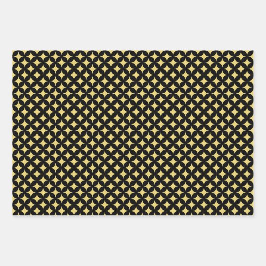 Diamantstern für schwarzes, rotes und weißes Umsch Geschenkpapier Set (Vorderseite 2)