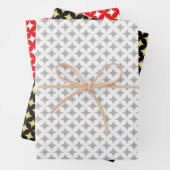 Diamantstern für schwarzes, rotes und weißes Umsch Geschenkpapier Set (Beispiel)