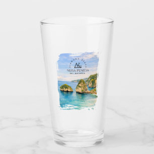 Diamantstrand Bali Aquarell Türkisfarbenes Meer Glas