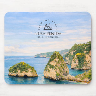 Diamantstrand Bali Aquarell Türkisfarbenes Meer Mousepad