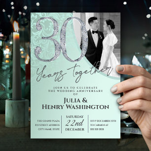 Diamanttextur 30. Hochzeitstag Einladung