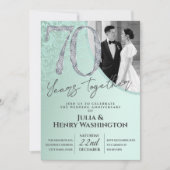Diamanttextur-Text 70. Hochzeitstag  Einladung (Vorderseite)