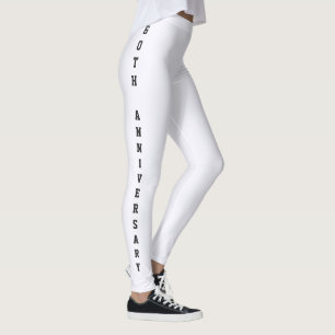 Diamantweiß-schwarzes Monogramm-Jubiläum anpassen Leggings