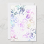 *~* Diamantweiße Vintage Damaskadenhochzeit Einladung (Rückseite)