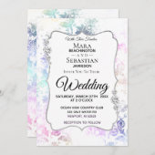 *~* Diamantweiße Vintage Damaskadenhochzeit Einladung (Vorne/Hinten)