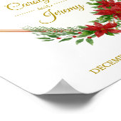 Diamod & Poinsettias Christmas Inspired Wedding Poster (Ecke)