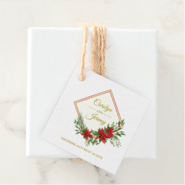 Diamod & Poinsettias Weihnachten Inspiriert Hochze Geschenkanhänger