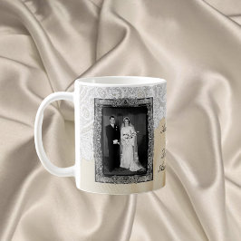 Diamond 60. elegantes Foto Hochzeit Jahrestag Kaffeetasse