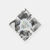 Diamond 60. Hochzeit Jubiläum Herz vier Fotos Serviette (Ecke)