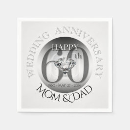 Diamond 60. Hochzeitspapier Napkins Serviette
