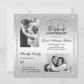 Diamond 60. Hochzeitstag Doppeltes Foto Einladung (Vorderseite)