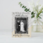 Diamond 60. Hochzeitstag Foto Einladung Postkarte (Stehend Vorderseite)
