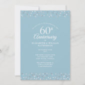 Diamond 60. Hochzeitstag Herts Confetti Einladung (Vorderseite)