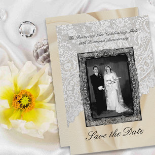 Diamond 60. Hochzeitstag Save the Date Einladung