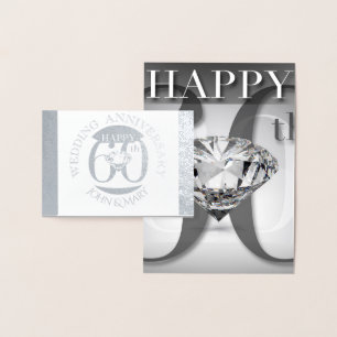 Diamond 60 Jahre Hochzeit Jubiläum Grußveranstalte Folienkarte
