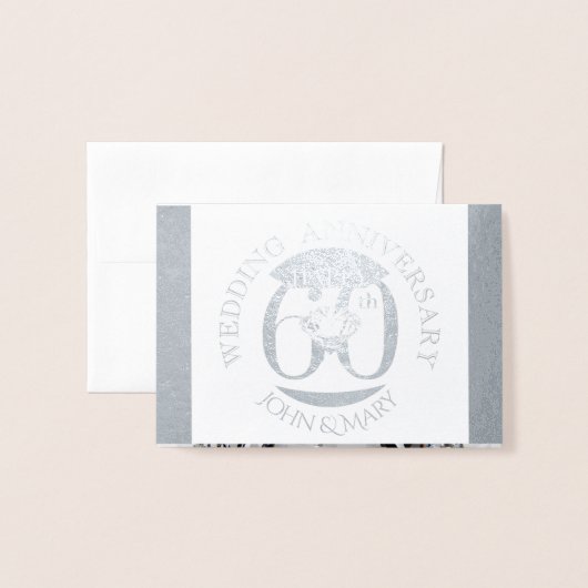 Diamond 60 Jahre Hochzeit Jubiläum Grußveranstalte Folienkarte (Vorderseite mit Umschlag)
